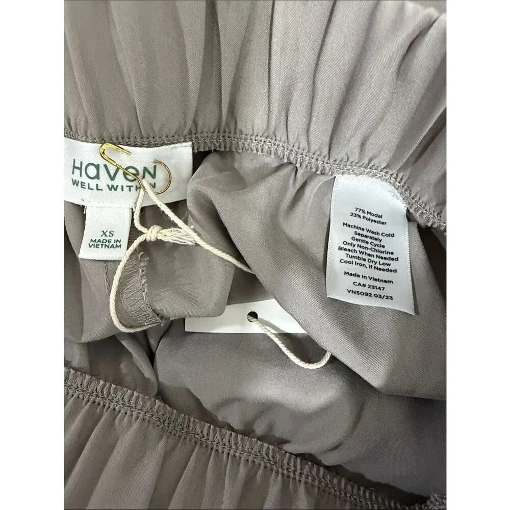Haven Well Within Gray Wide Leg Pull On Pants Size XS Modal Blend